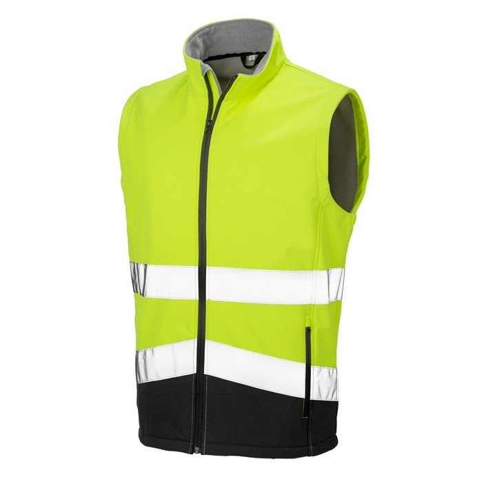 R451X Result Safe-Guard Printable Safety Softshell Gilet - Yellow - Front