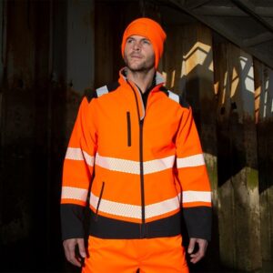 R476X Result Work-Guard Printable Ripstop Safety Softshell - Orange - Front - Model