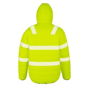 R500X Result Genuine Recycled Safe-Guard Ripstop Padded Safety Jacket - Yellow - Rear