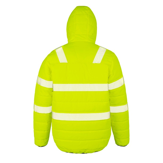 R500X Result Genuine Recycled Safe-Guard Ripstop Padded Safety Jacket - Yellow - Rear