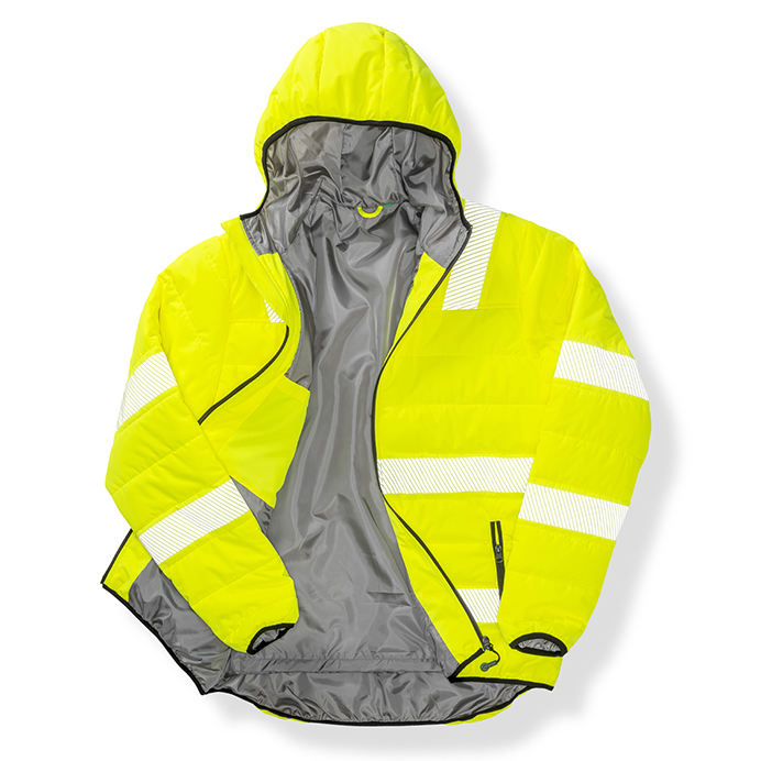 R500X Result Genuine Recycled Safe-Guard Ripstop Padded Safety Jacket - Yellow - Open