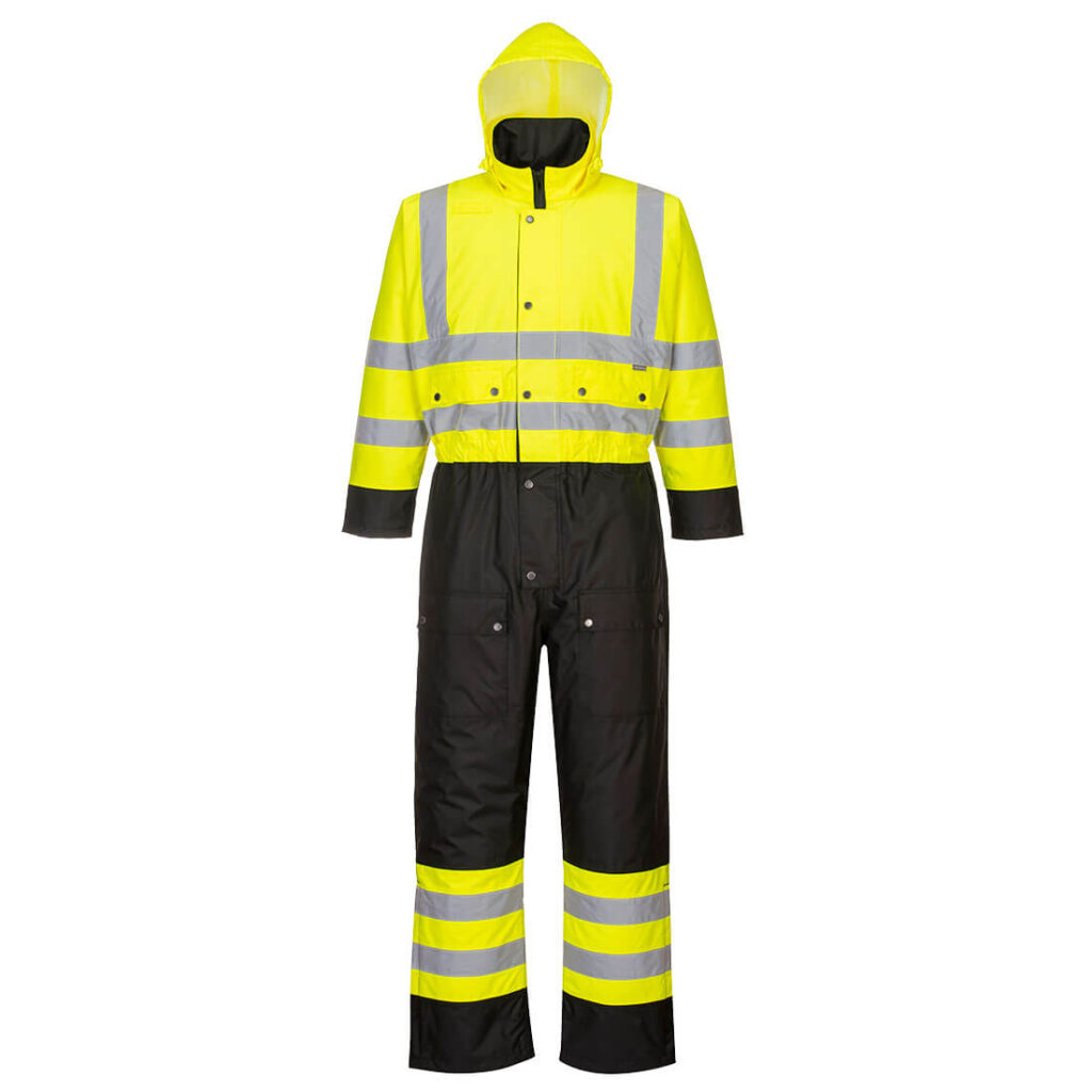 Portwest S485 Hi Vis Contrast Winter Coverall - Yellow/Black