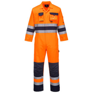 Portwest TX55 Nantes Hi Vis Contrast Work Coverall - Orange/Navy