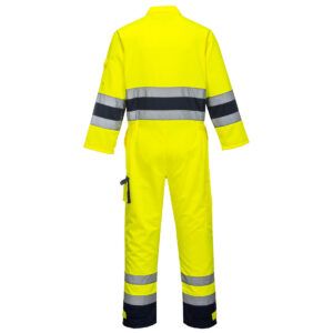 Portwest TX55 Nantes Hi Vis Contrast Work Coverall - Yellow/Navy -Rear