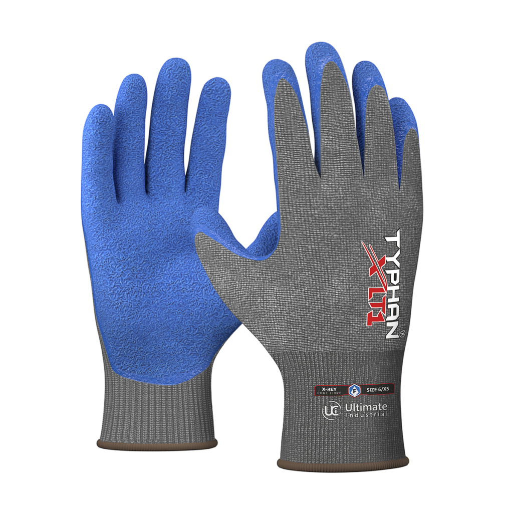 Typhan XLT1 Palm Coated Latex ISO Cut F Safety Gloves