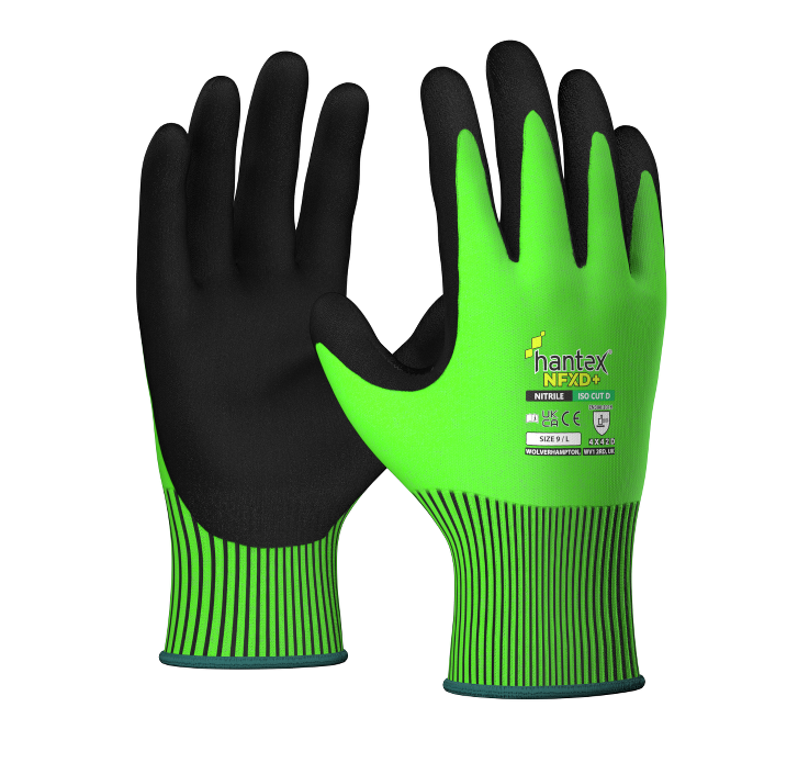 Hantex NFXD+ Premium ISO Cut D Nitrile Foam Safety Gloves